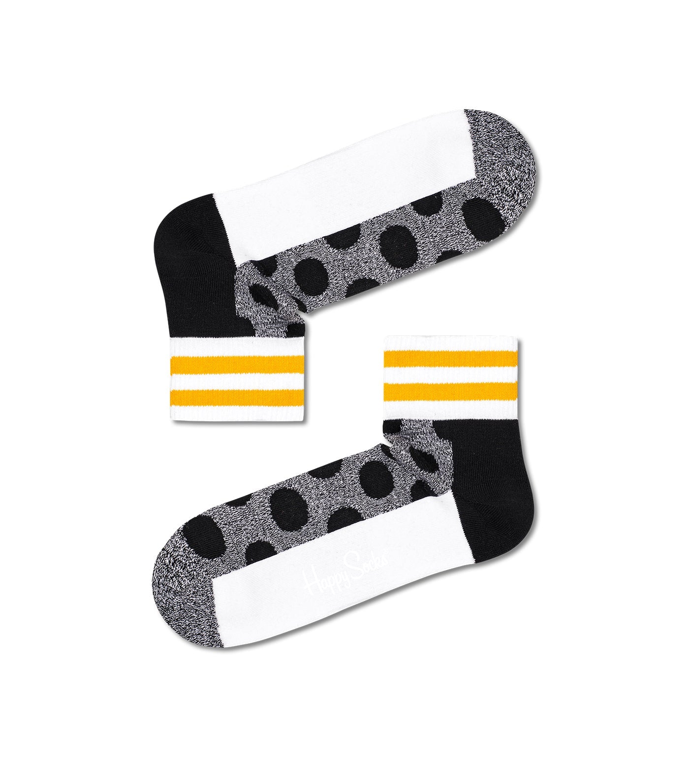 Bright, colorful unisex ankle socks featuring large dot patterns, suitable for both women and men.