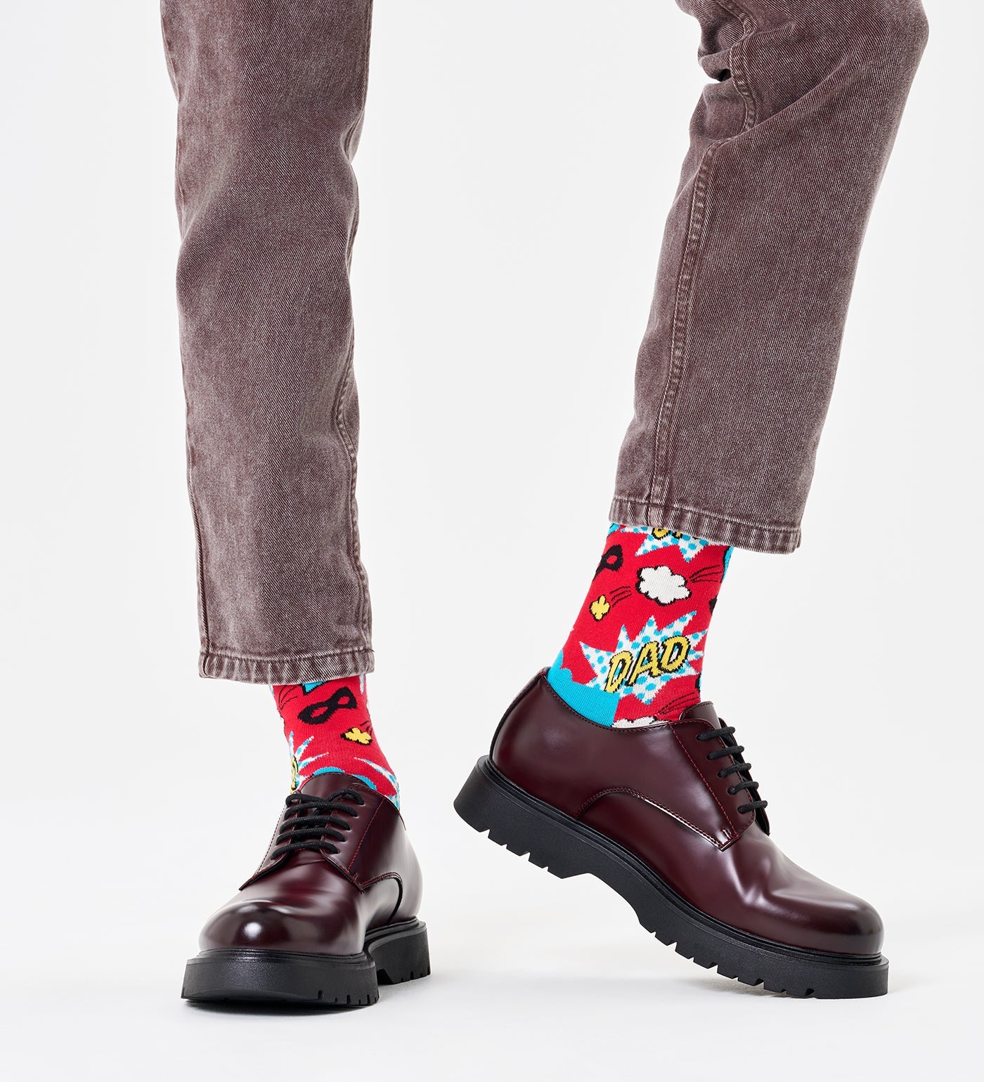 Happy Socks Unisex Dad Crew Length Socks for Women and Men