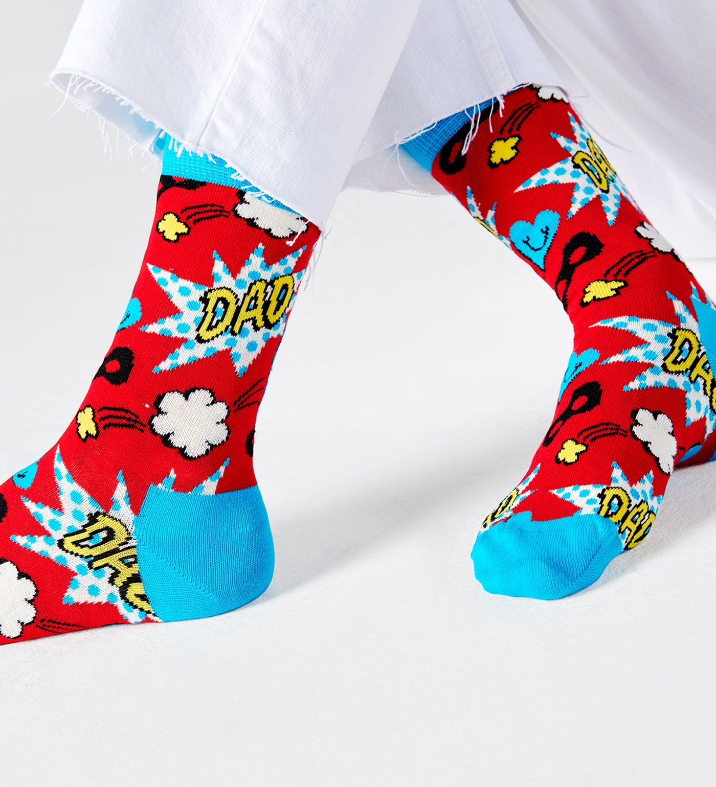 Happy Socks Unisex Dad Crew Length Socks for Women and Men