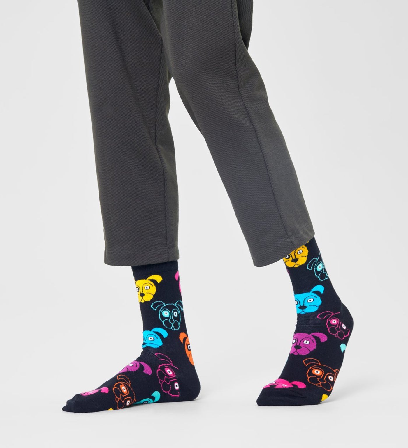 Happy Socks Unisex Dog Crew Length Socks for Women and Men