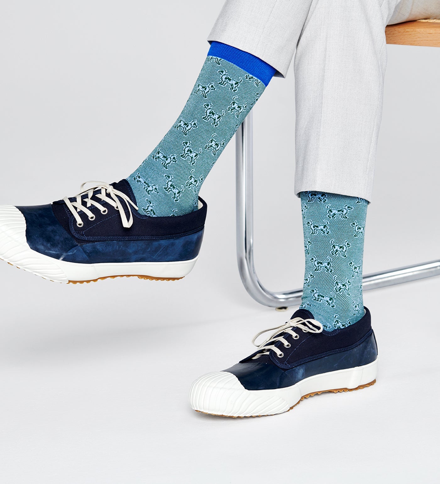 Men's Happy Socks Dressed Laika crew-length socks featuring colorful, playful space-themed patterns for a fun, stylish look.