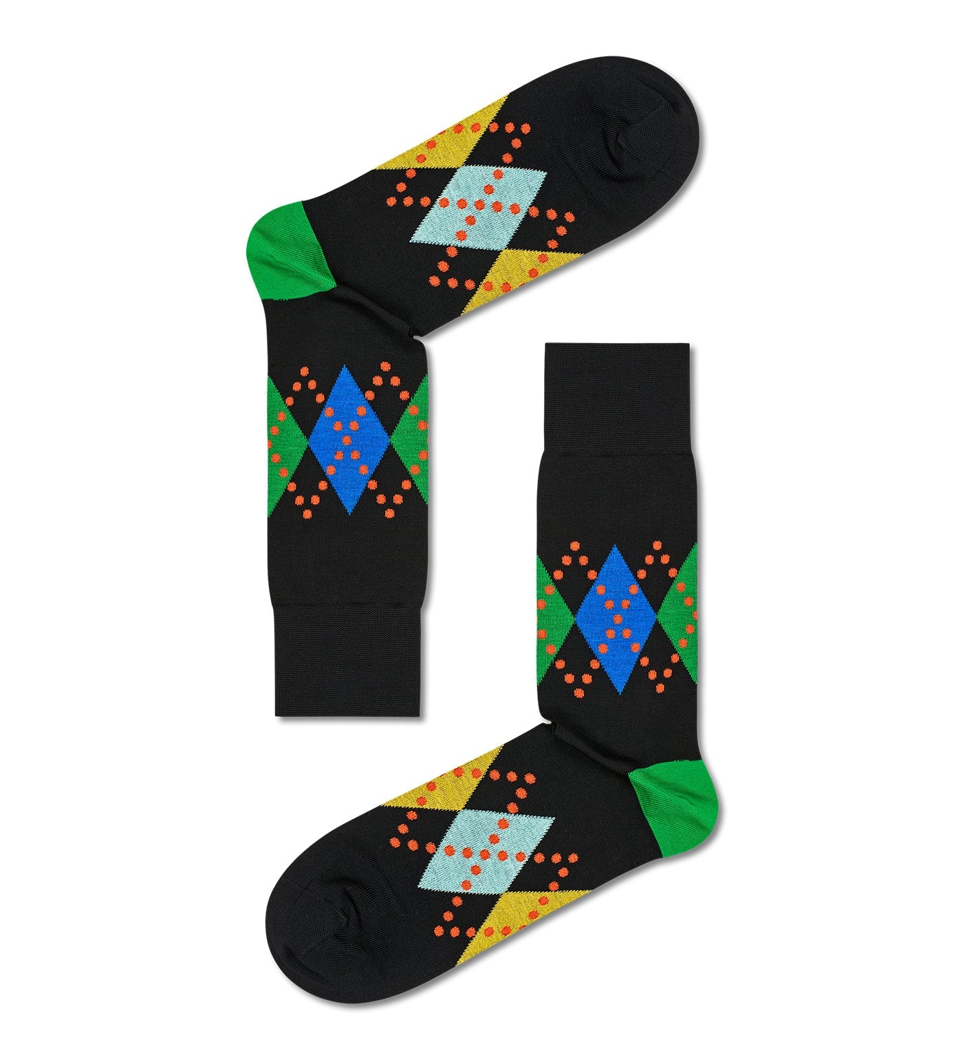 Brightly patterned Happy Socks Dressed Jaxon crew-length socks for men, adding fun and style to any outfit.