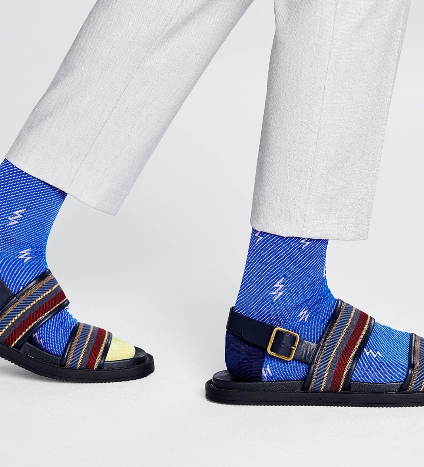 Brightly patterned Happy Socks Dressed Flash crew socks for men, featuring bold colors and stylish design for a fun, fashionable look.