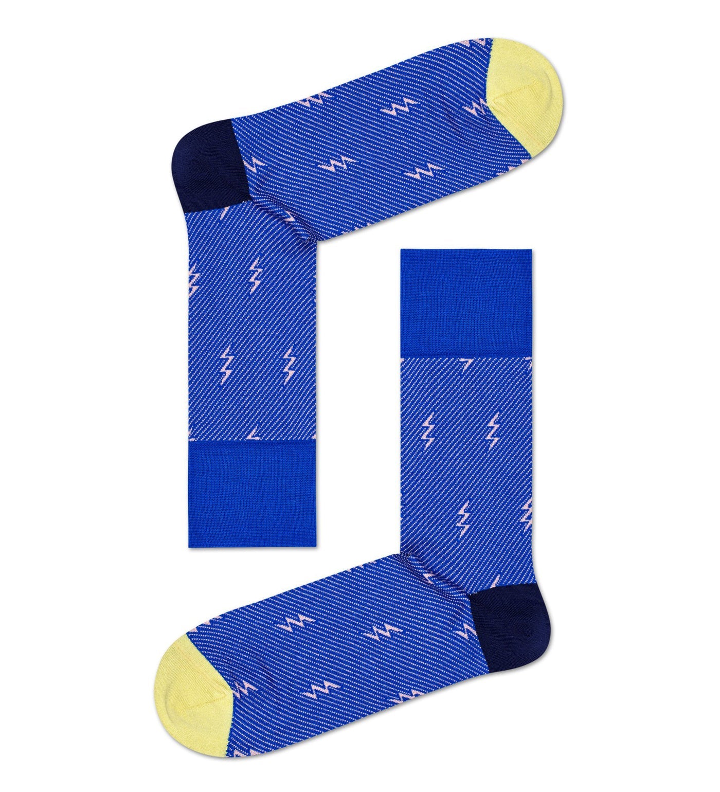 Brightly patterned Happy Socks Dressed Flash crew socks for men, featuring bold colors and stylish design for a fun, fashionable look.