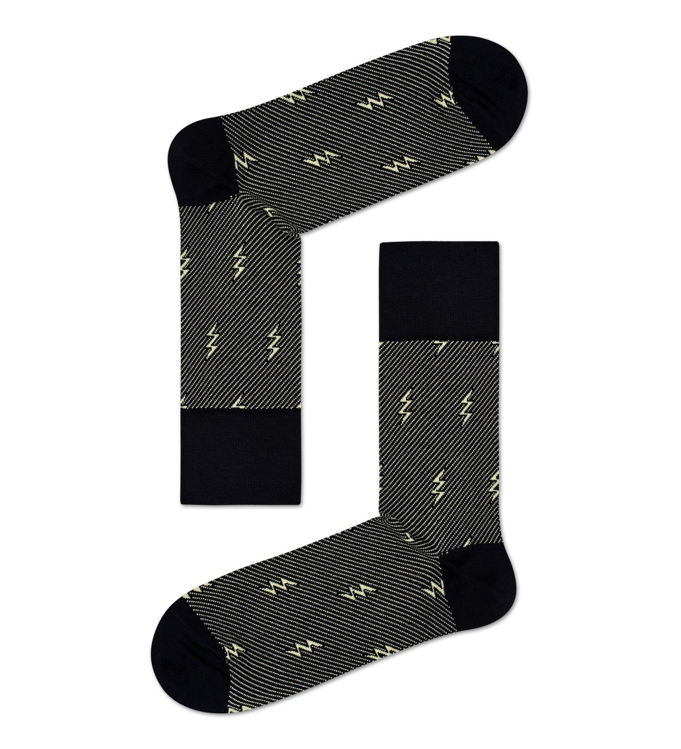 Brightly patterned Happy Socks Dressed Flash crew socks for men, featuring bold colors and stylish design for a fun, fashionable look.