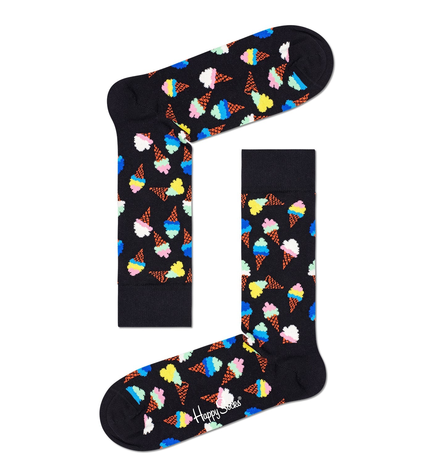 Happy Socks Unisex Ice Cream Crew Length Socks for Women and Men