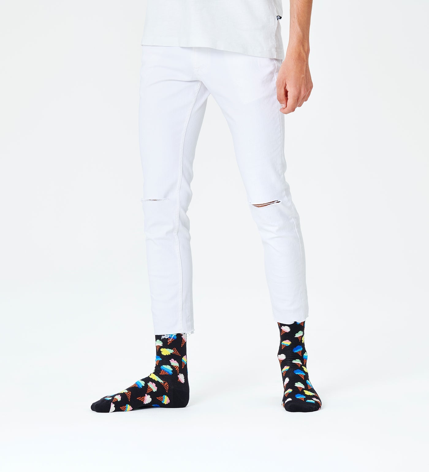 Happy Socks Unisex Ice Cream Crew Length Socks for Women and Men