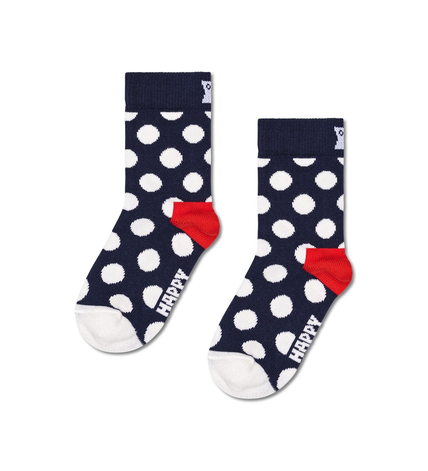 Bright, colorful unisex kids' crew socks featuring large dot patterns, perfect for playful, stylish everyday wear.