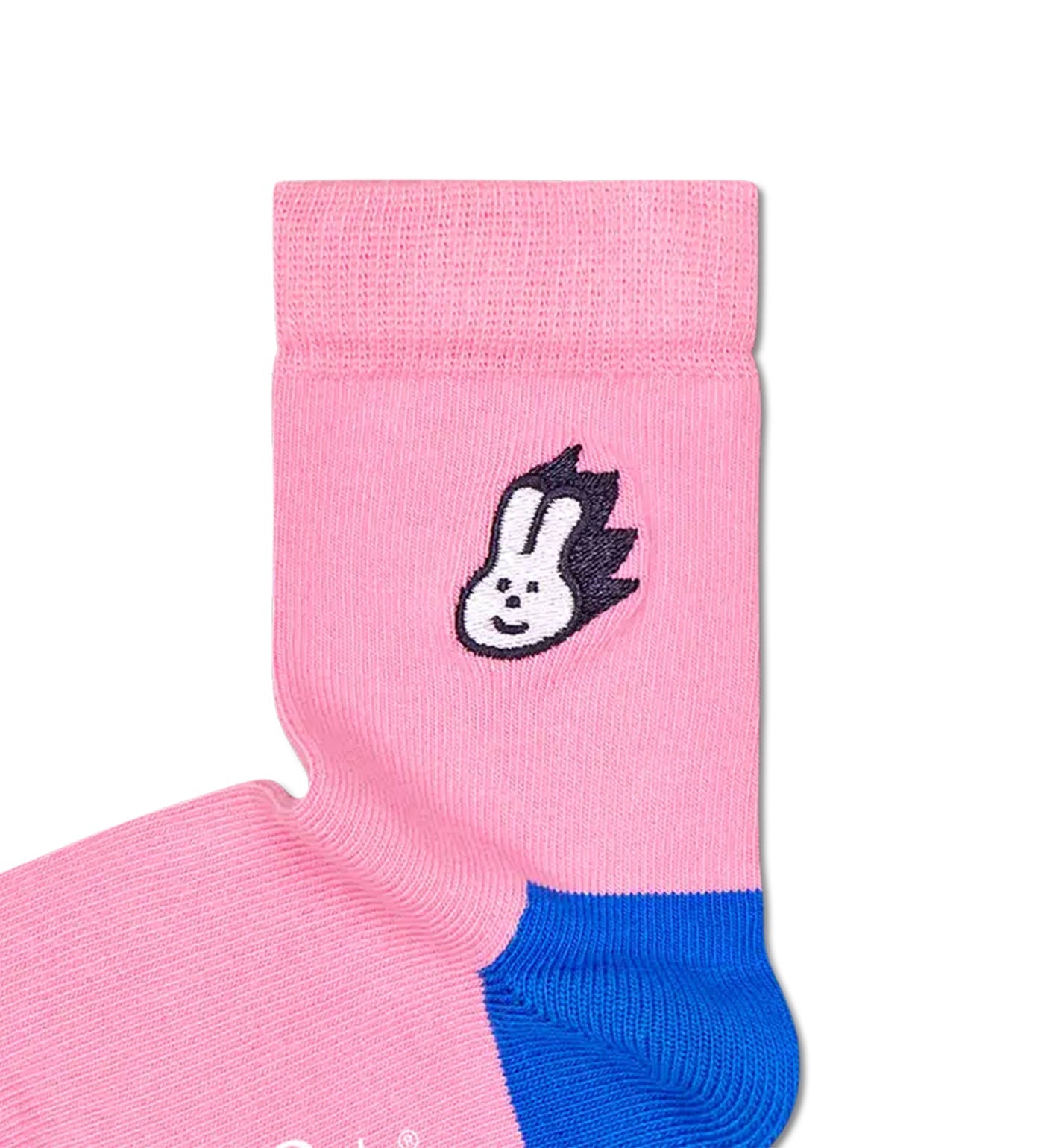 Colorful unisex crew socks featuring bunny embroidery design, perfect for kids' comfort and playful style.
