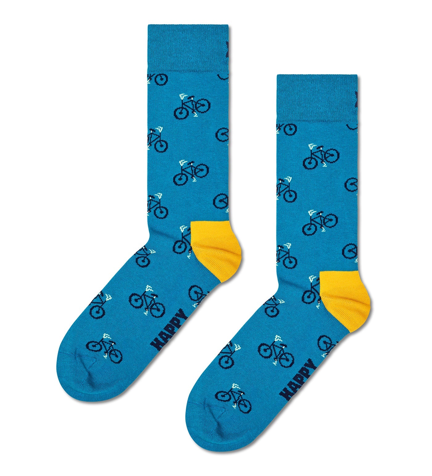 Colorful Happy Socks Unisex Bike Crew Length, featuring bicycle motifs, perfect for both women and men seeking fun and style.