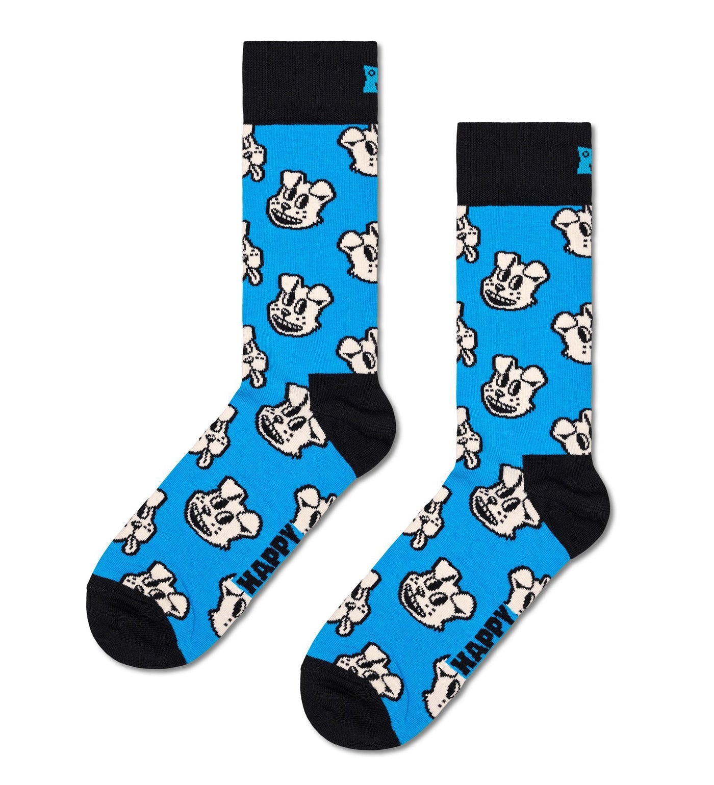 Colorful dog-themed crew socks for women and men, featuring fun patterns and a comfortable unisex design.