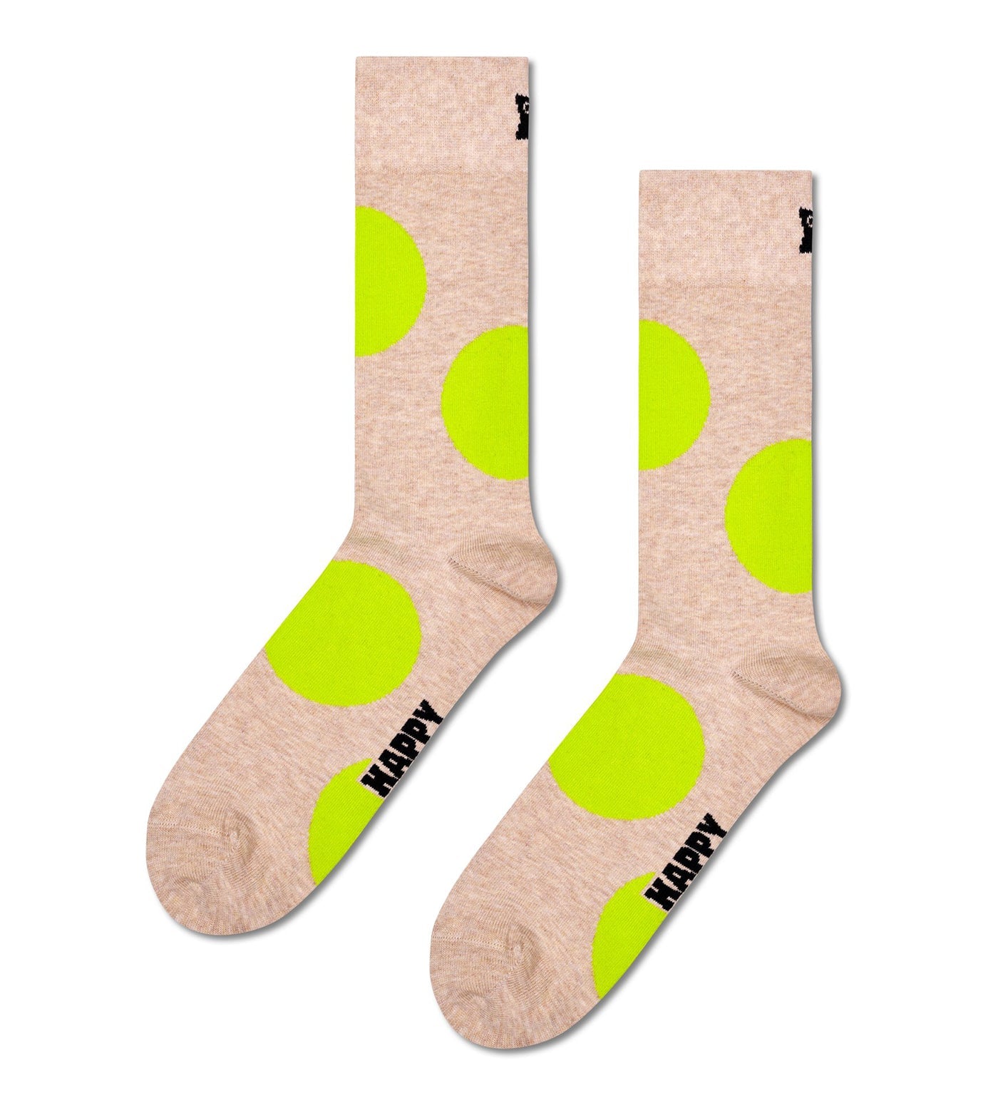 Bright, colorful jumbo dot design crew socks for women and men, unisex, comfortable and stylish for everyday wear.