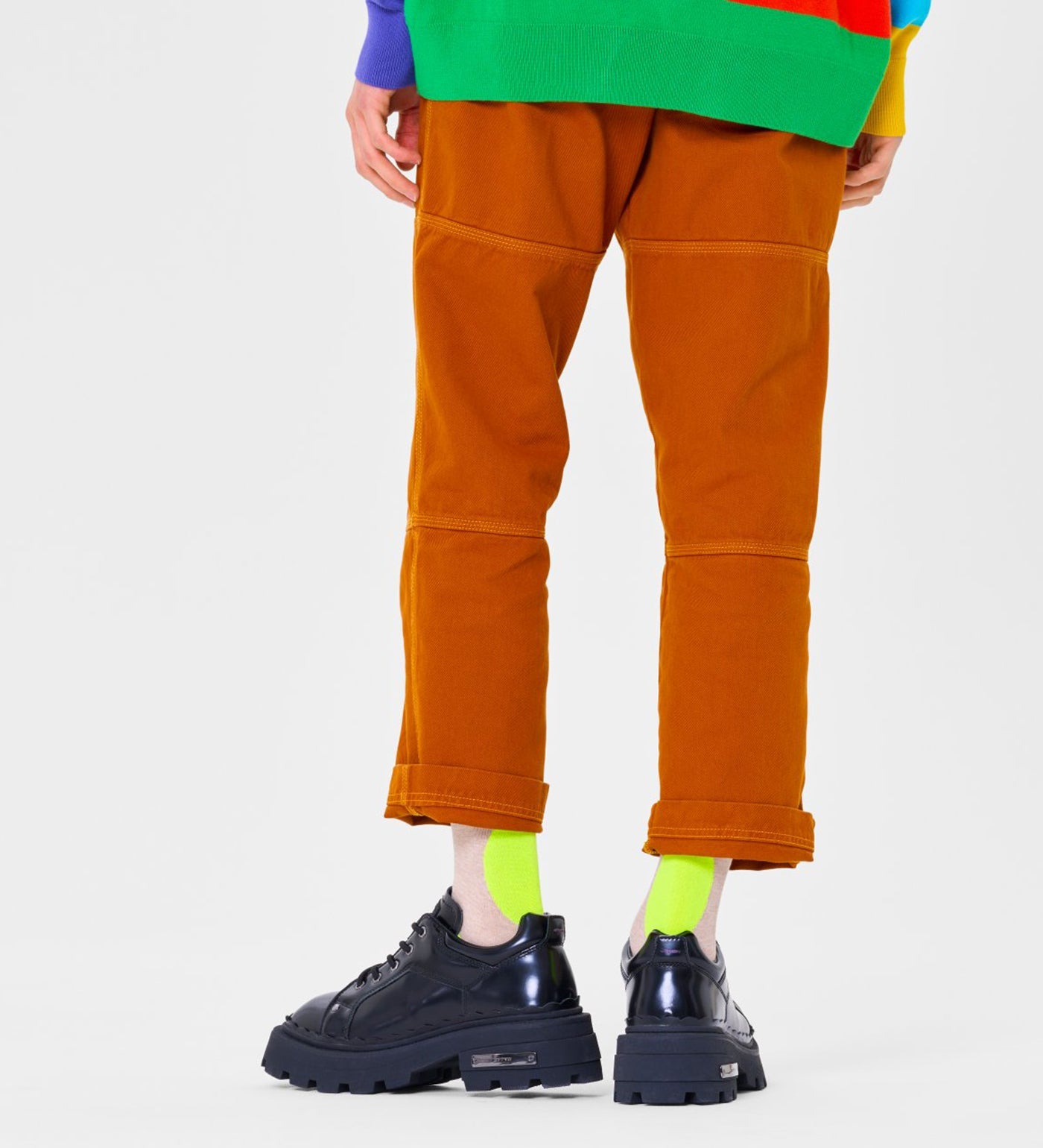 Bright, colorful jumbo dot design crew socks for women and men, unisex, comfortable and stylish for everyday wear.