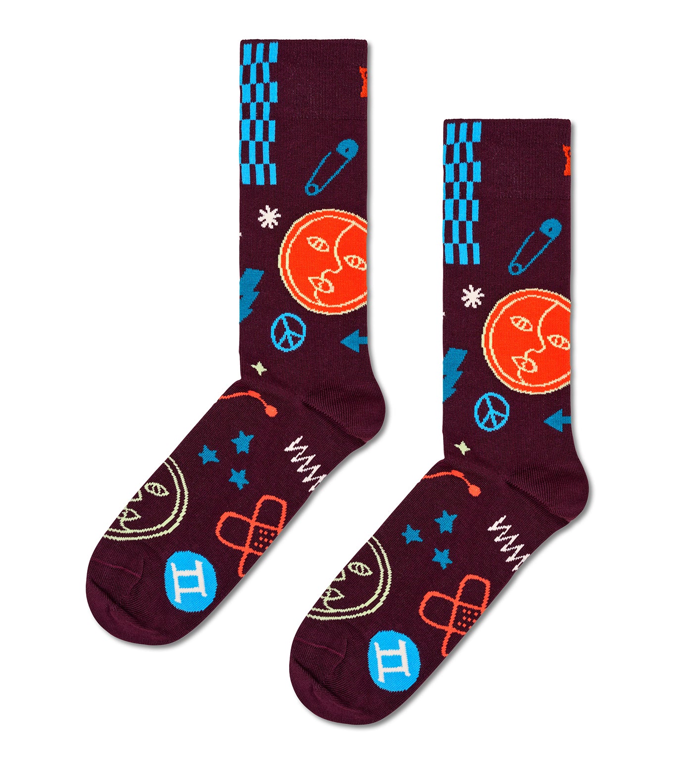 Happy Socks Unisex Gemini Crew Length Socks for Women and Men