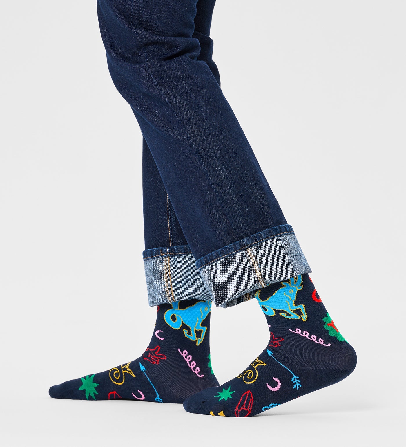 Happy Socks Unisex Capricorn Crew Length Socks for Women and Men
