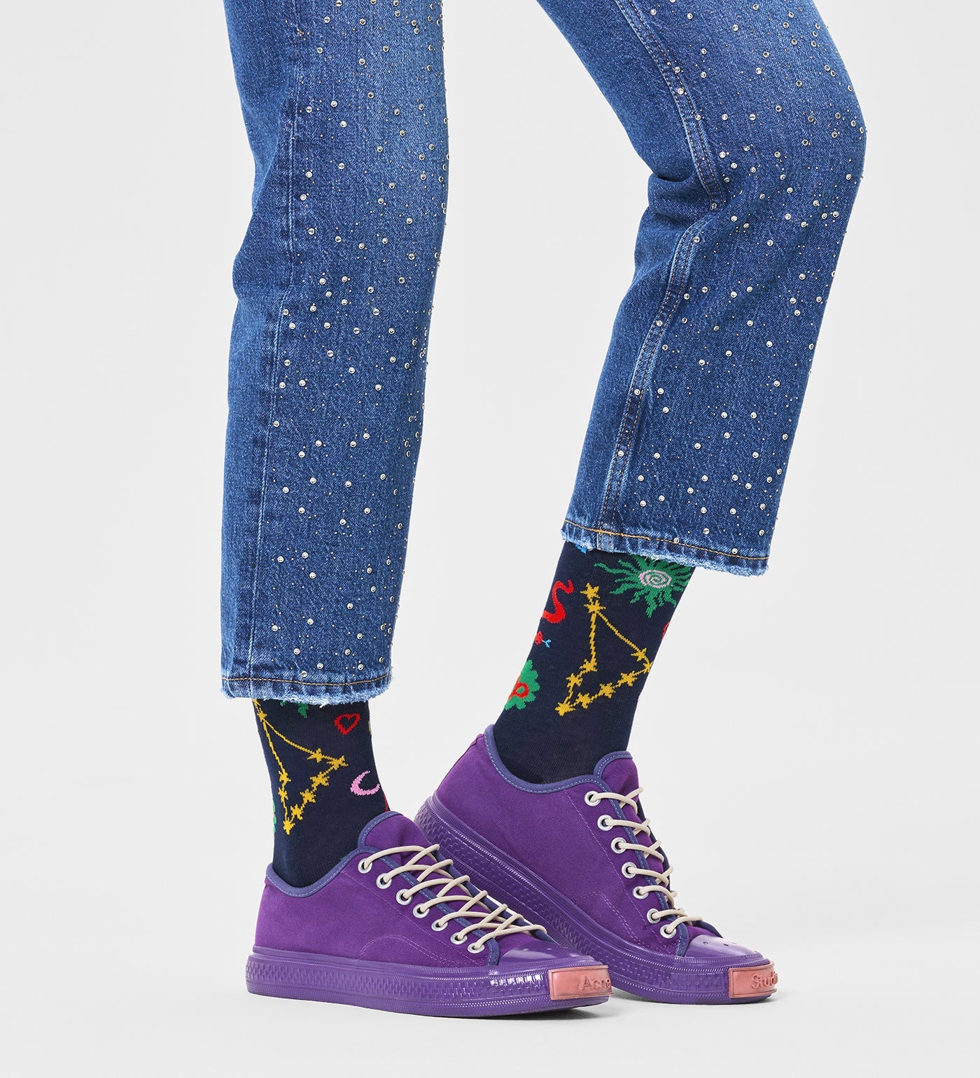 Happy Socks Unisex Capricorn Crew Length Socks for Women and Men