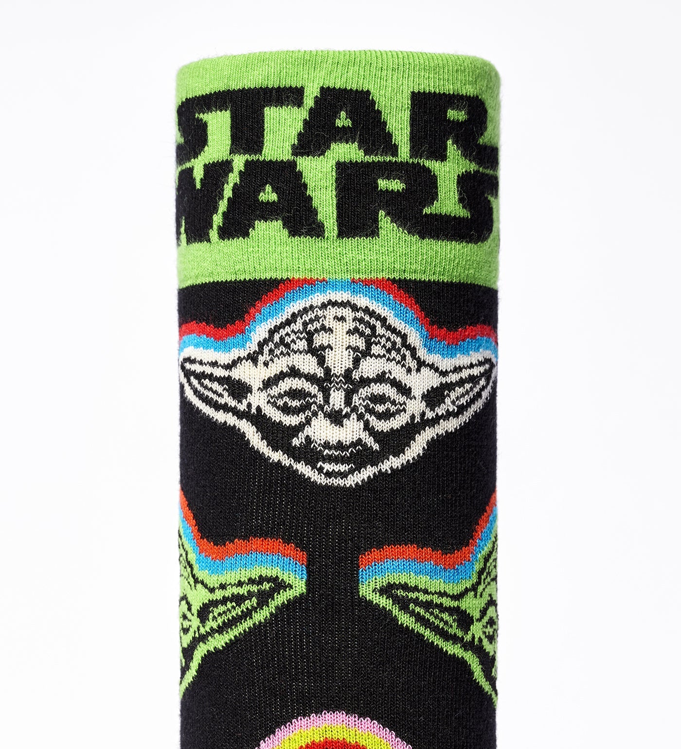Happy Socks Unisex Star Wars‚Ñ¢ Yoda crew socks for women and men featuring Yoda's face and galaxy-themed design.