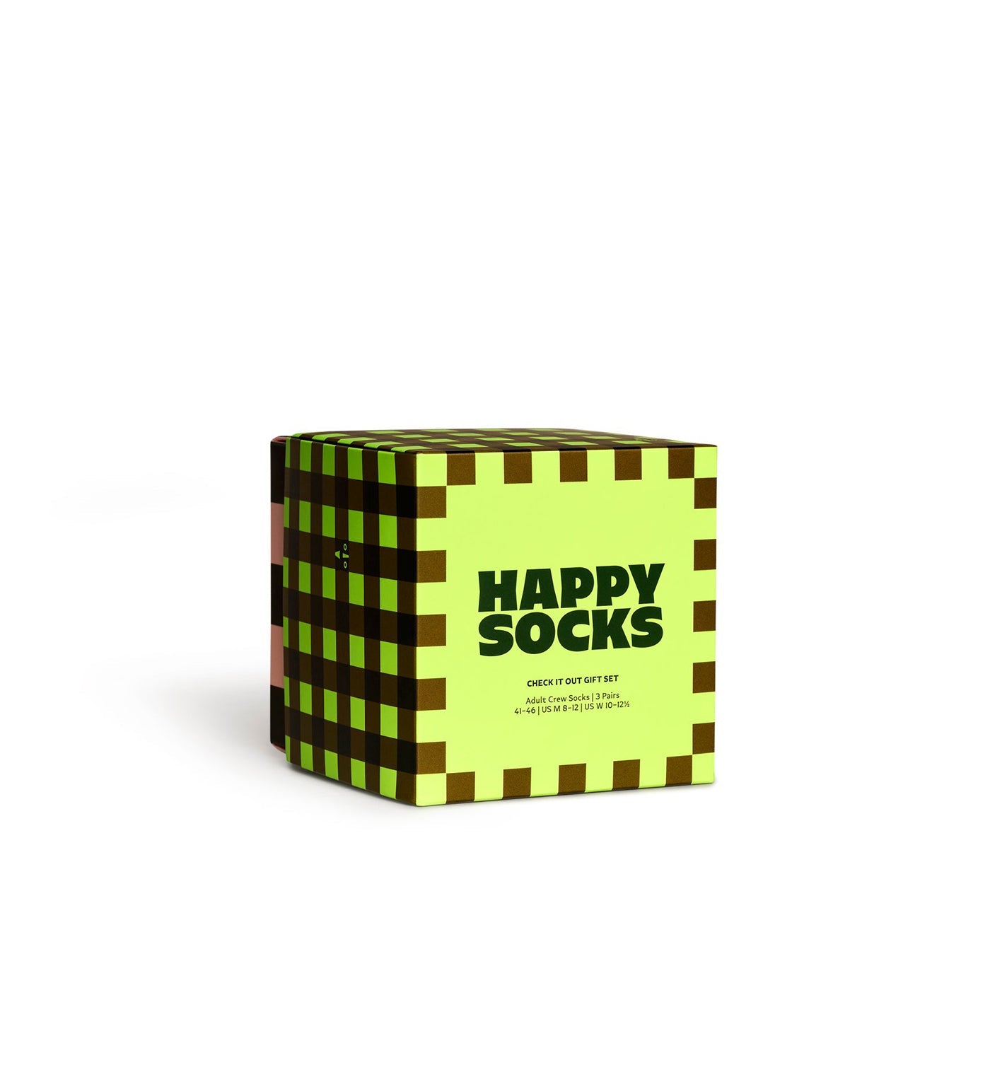 Colorful checkered crew socks set in three pairs, unisex design, perfect gift for women and men.