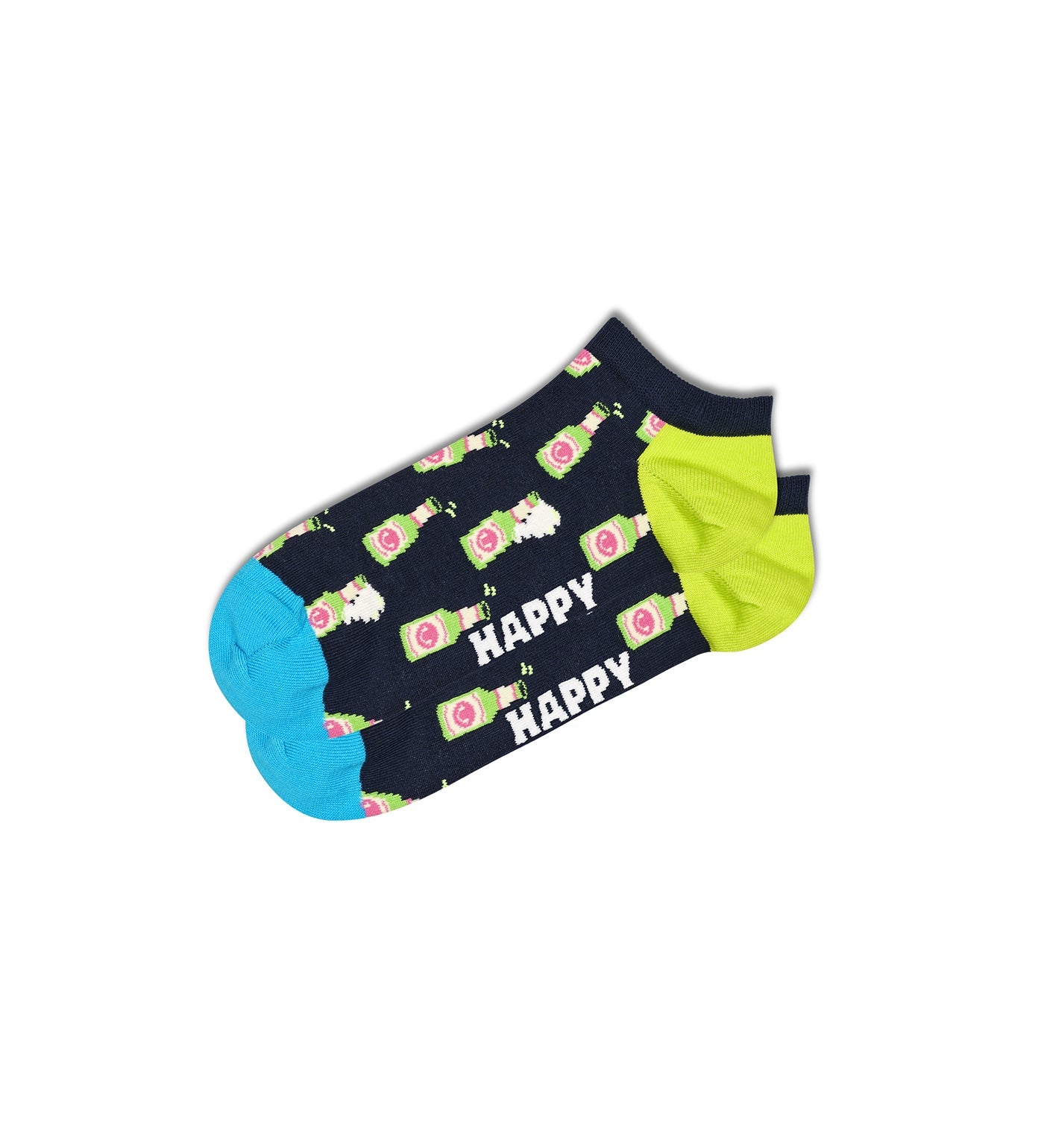 Colorful unisex ankle length socks featuring playful beer-themed designs, suitable for any foot, adding a fun touch to any outfit.