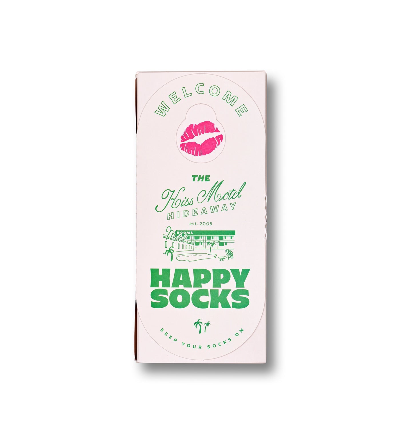 Colorful Do Not Disturb crew socks by Happy Socks, suitable for all genders. Packaged in a vibrant gift box. Ideal for casual wear.