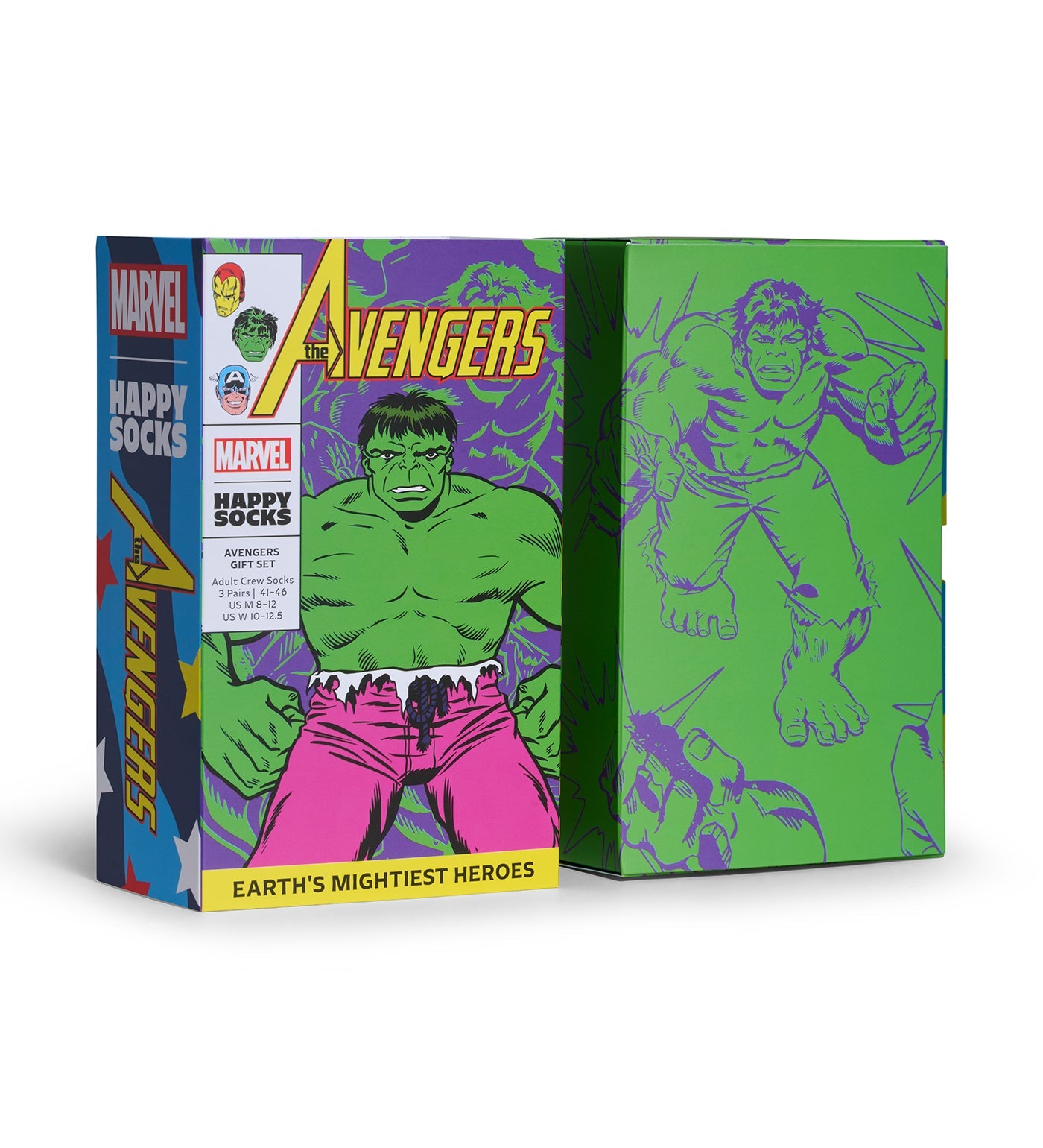 Happy Socks Unisex MARVEL™ Avengers 3-Pack Crew Length Socks Gift Set for Women and Men