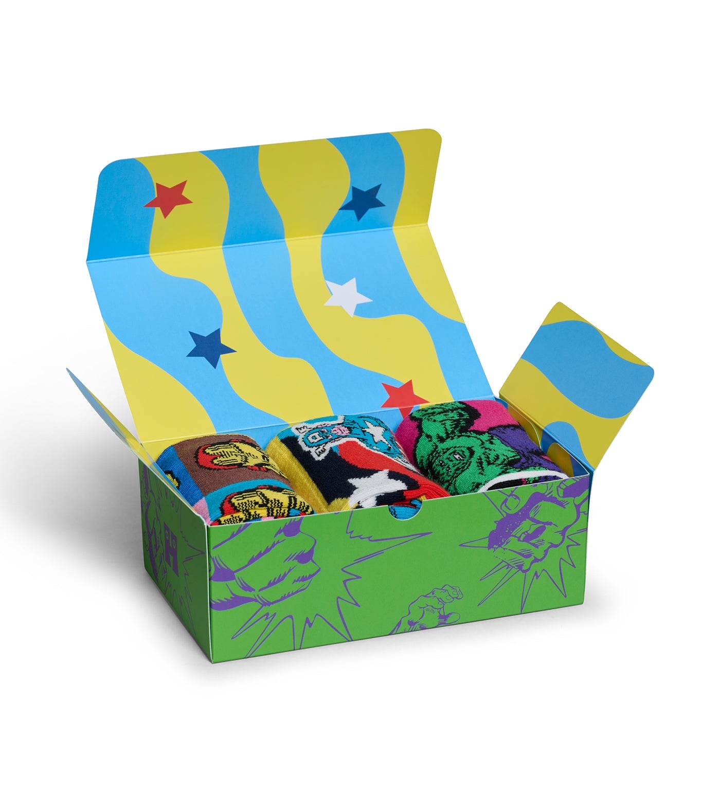 Happy Socks Unisex MARVEL™ Avengers 3-Pack Crew Length Socks Gift Set for Women and Men