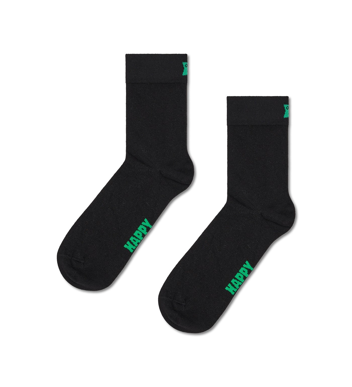 A pair of Happy Socks Unisex solid color ankle length socks for women and men, showcasing a vibrant hue against a sleek background.