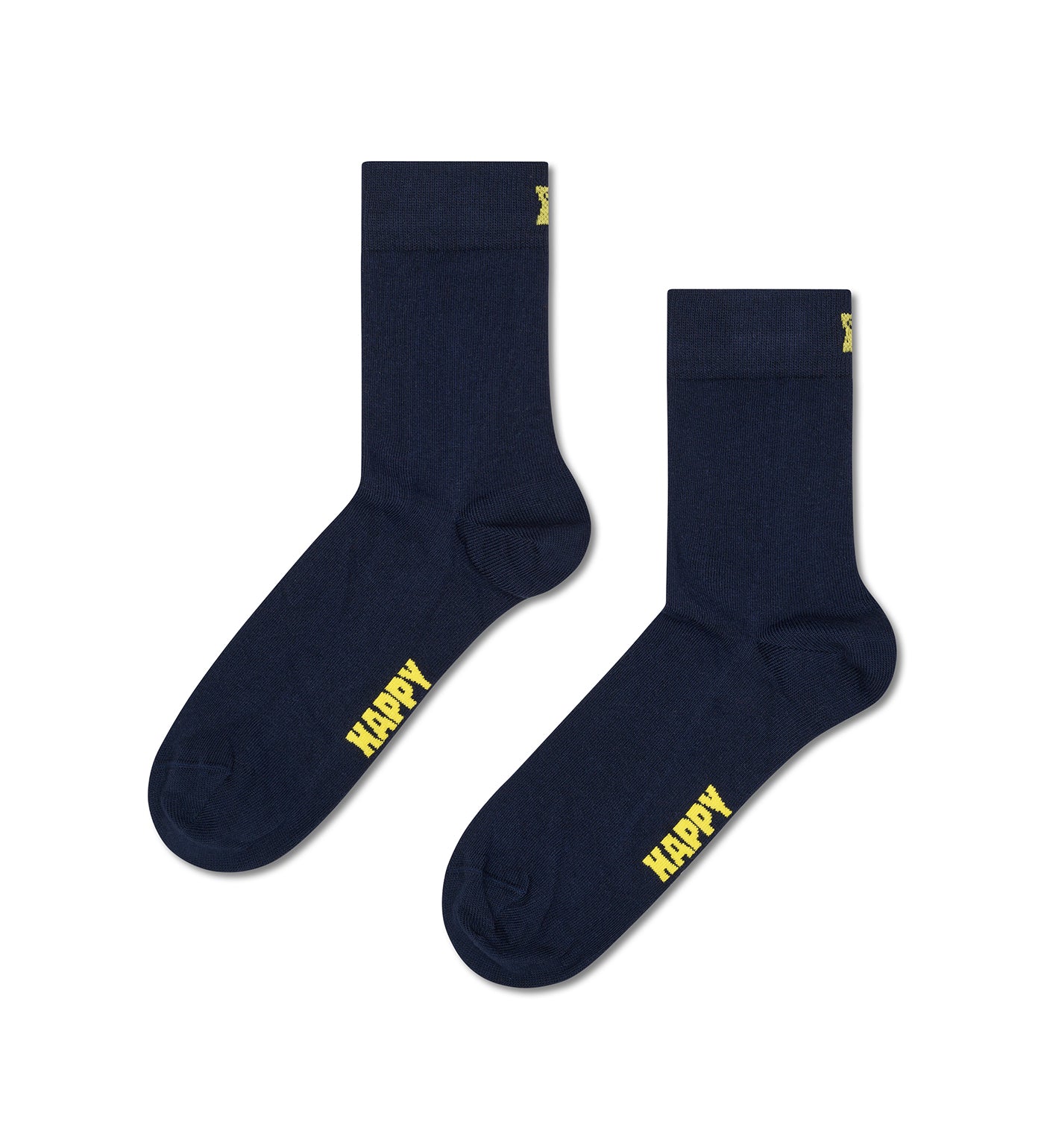 A pair of Happy Socks, unisex, solid color, ankle length, suitable for both women and men, displayed against a simple white background.