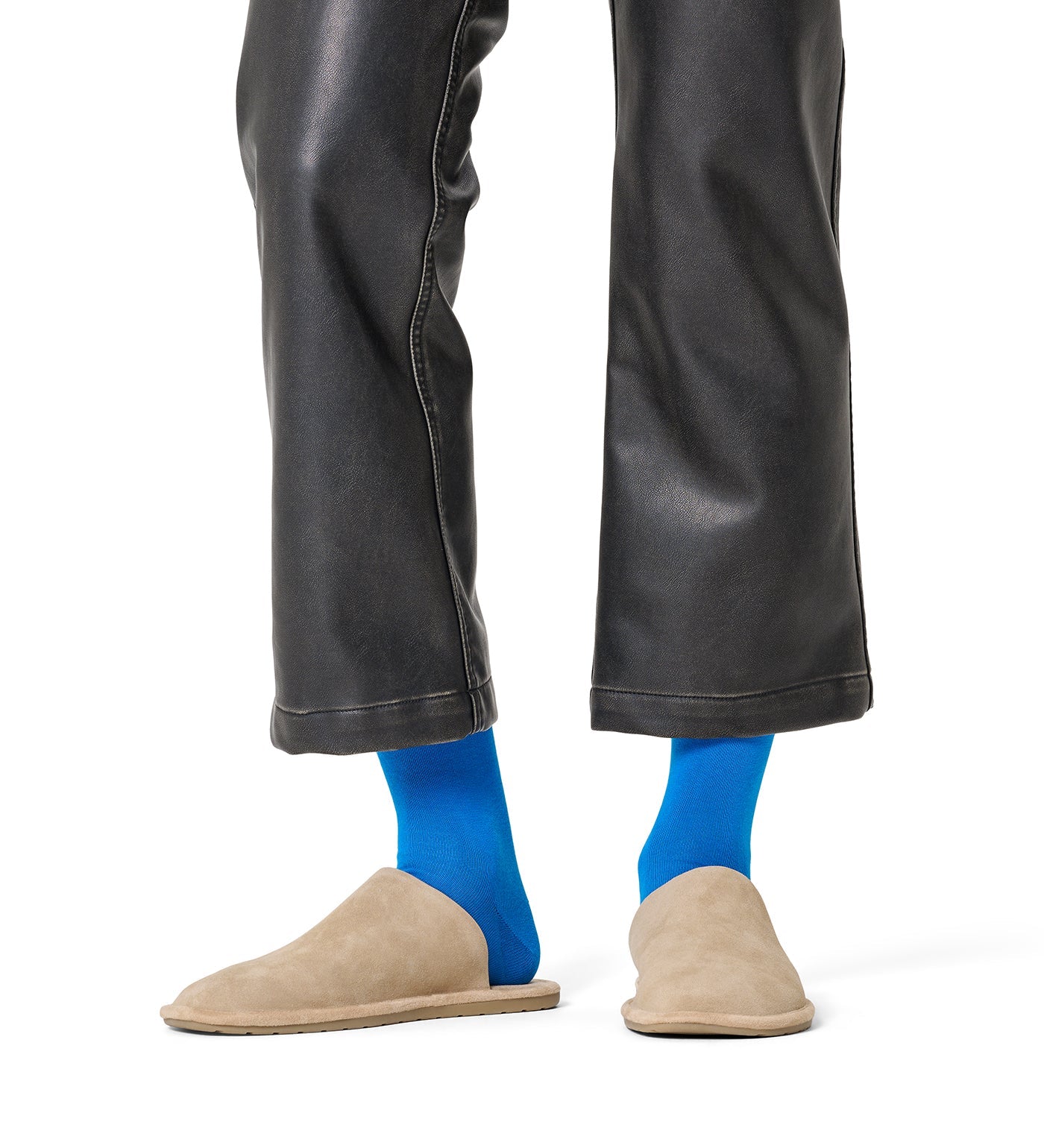 Happy Socks Unisex Blue Solid Color Crew Length Socks for Women and Men