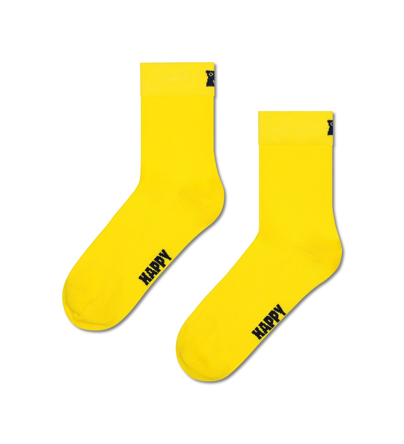 A pair of Happy Socks unisex solid color ankle length socks, suitable for both women and men, displayed against a plain background.