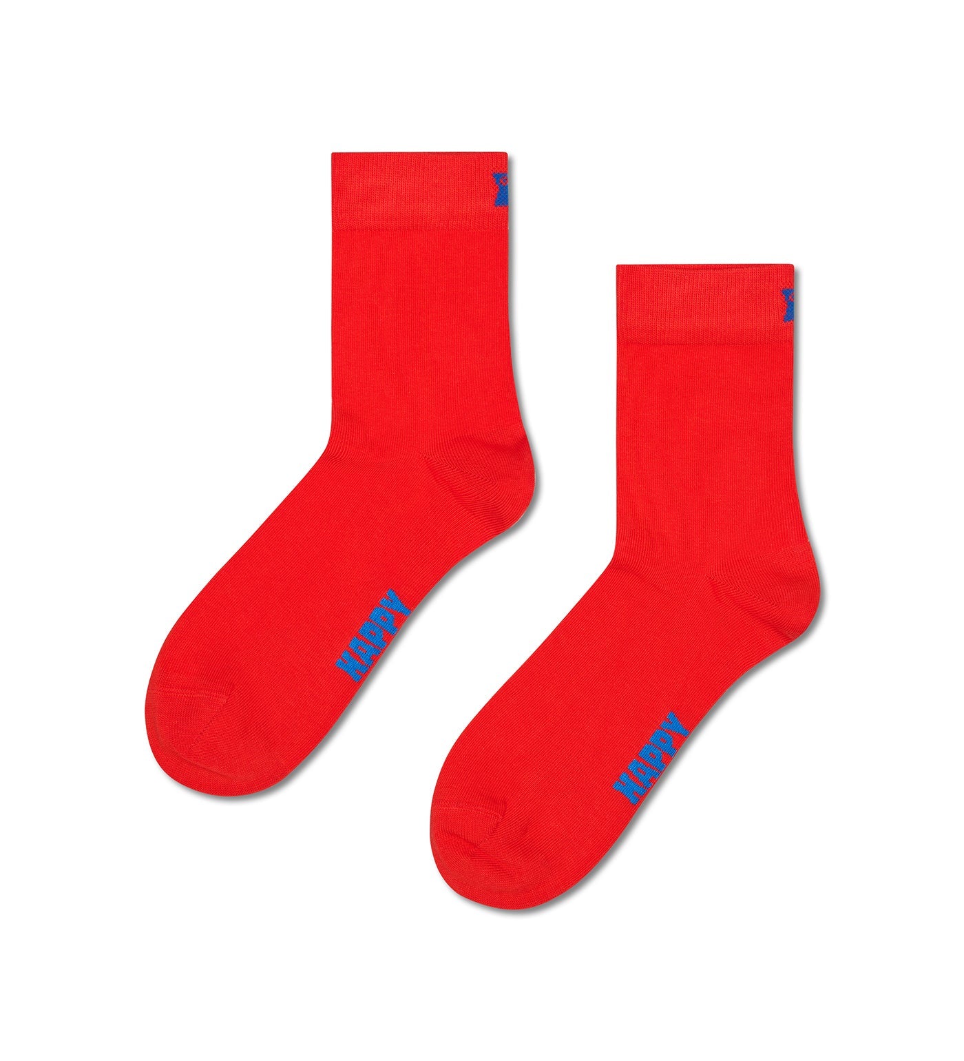 A pair of Happy Socks unisex ankle length socks in solid color, designed for both women and men, offering comfort and style.