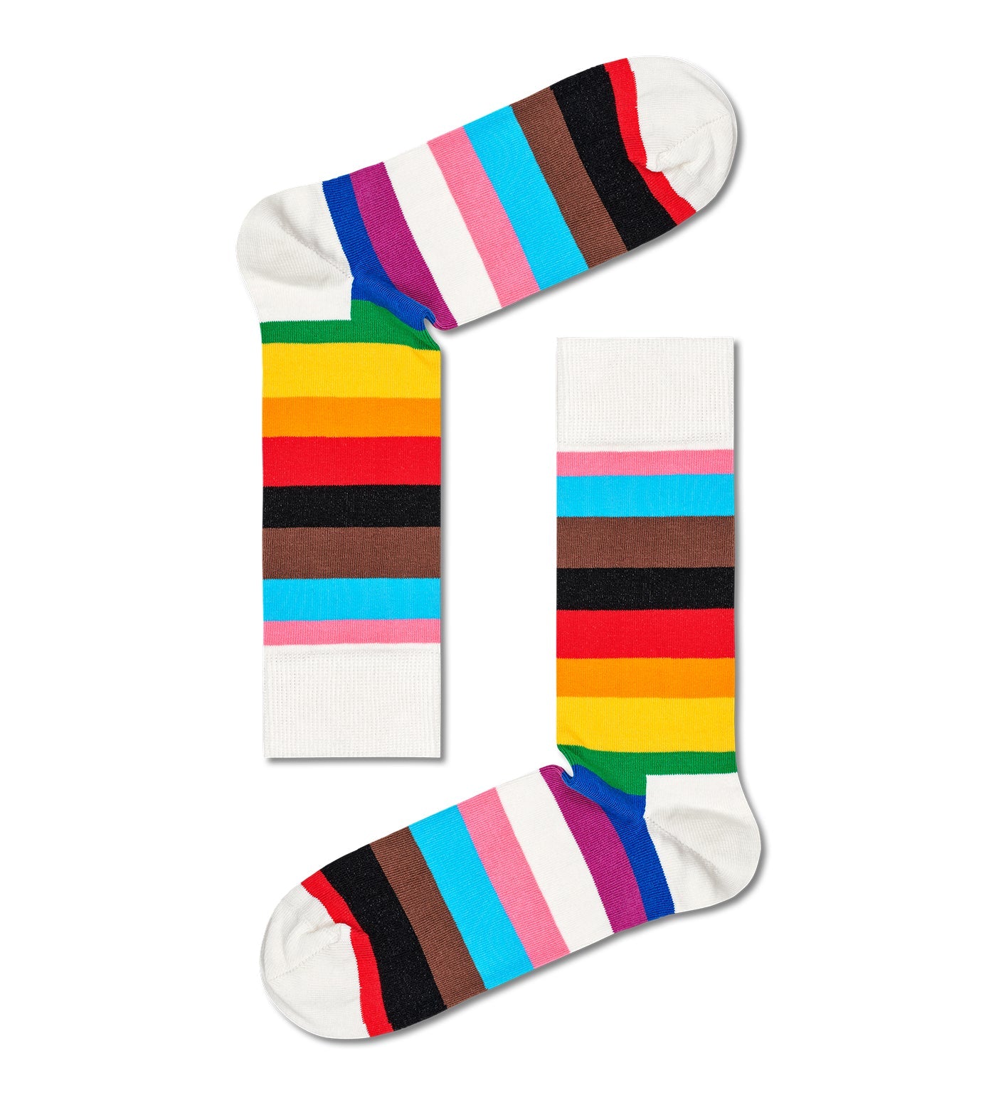 Happy Socks Unisex Pride Stripe Crew Length Socks for Women and Men