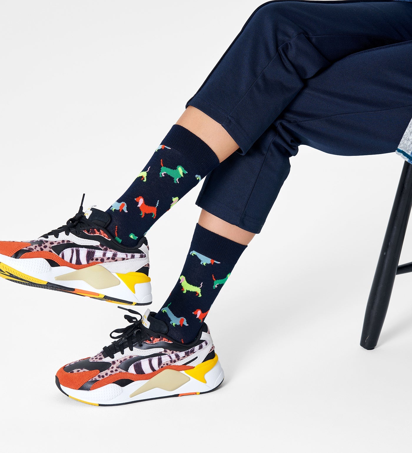 Happy Socks Unisex Puppy Love Crew Length Socks for Women and Men