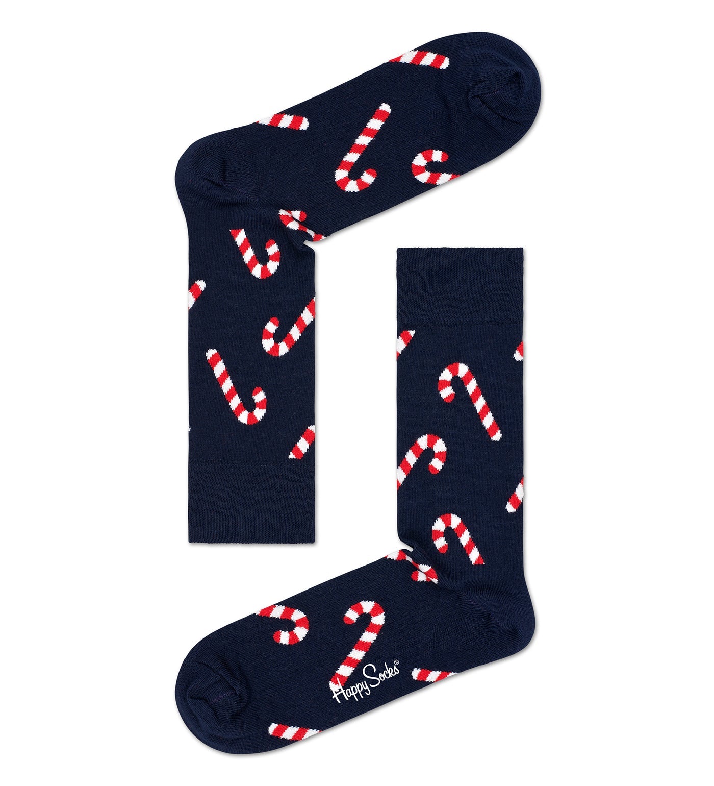Happy Socks Unisex Candy Cane Crew Length Socks for Women and Men