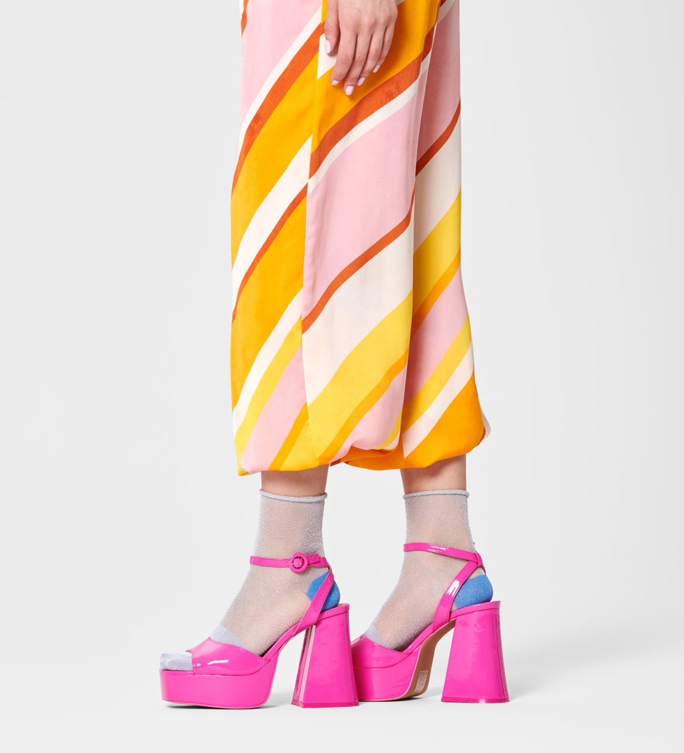 Brightly patterned Happy Socks Franca Calf Length Socks for Women, featuring vibrant colors and playful designs.
