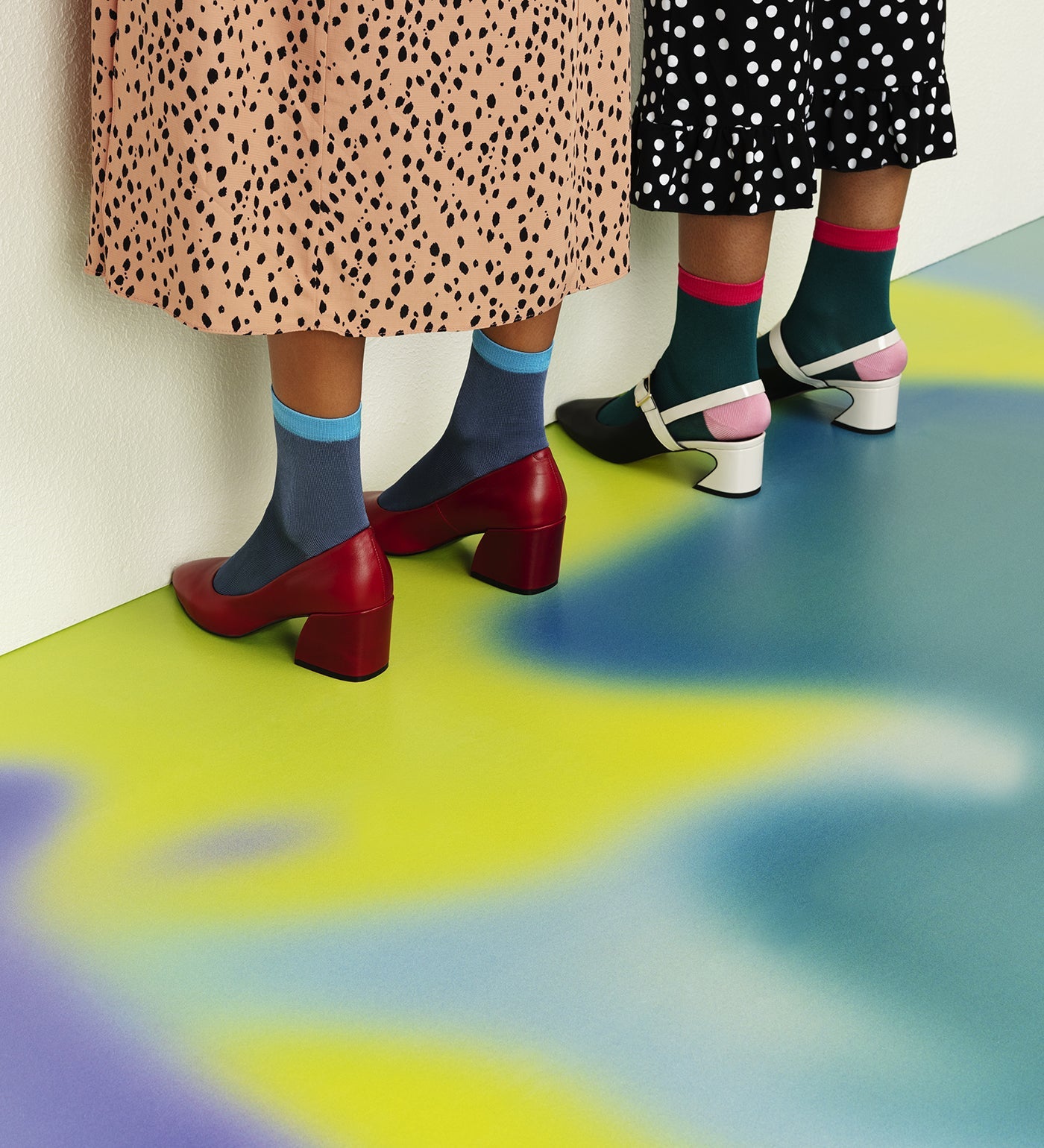 Brightly colored Happy Socks Grace calf-length socks for women with playful patterns and comfortable fit.