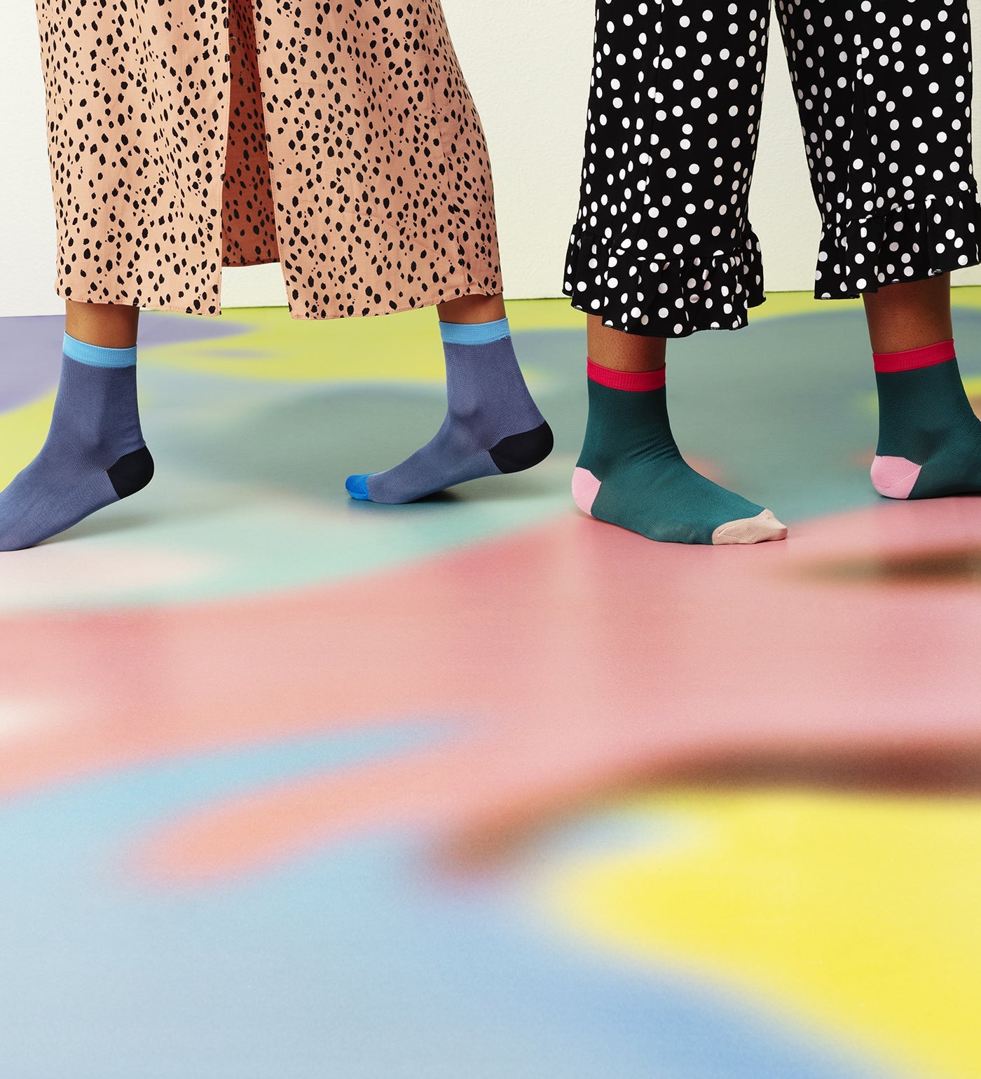 Brightly colored Happy Socks Grace calf-length socks for women with playful patterns and comfortable fit.