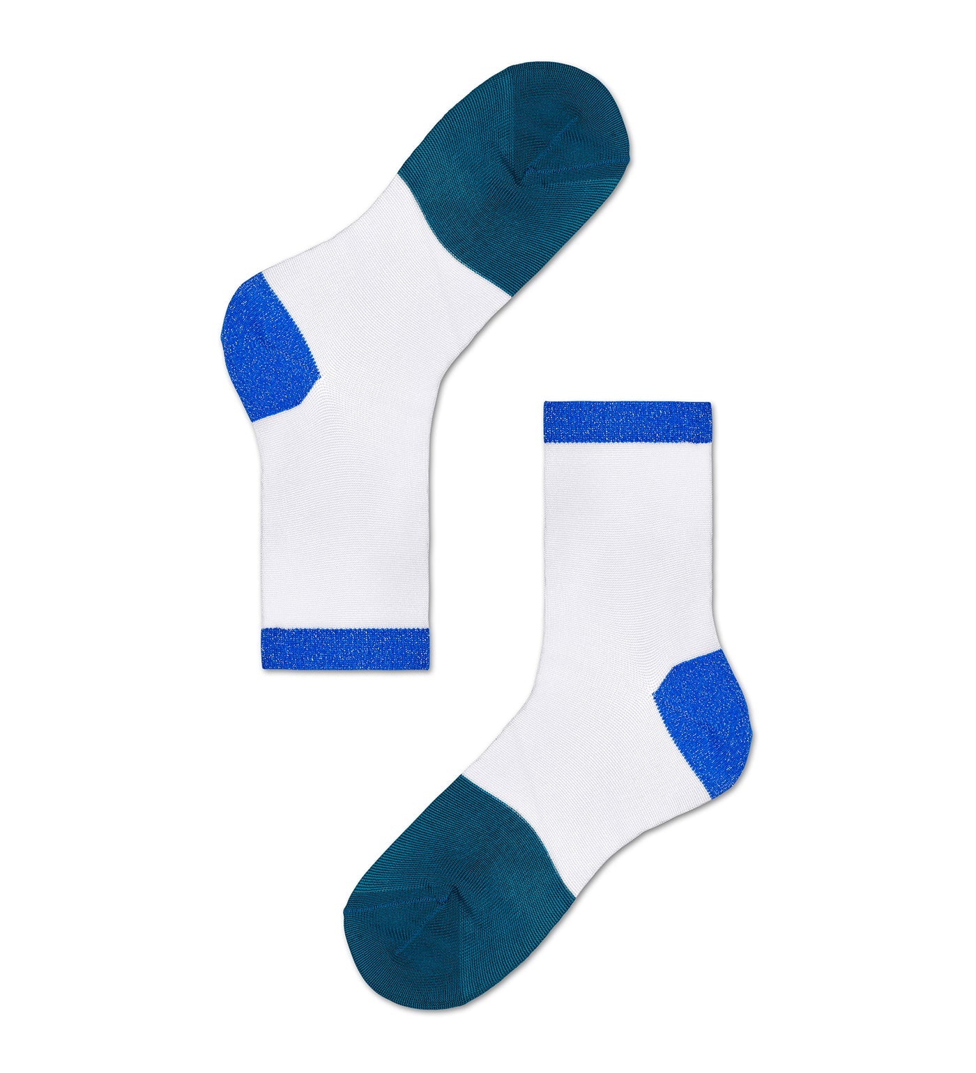 Bright, colorful calf-length socks featuring playful patterns, designed for women to add fun and style to any outfit.