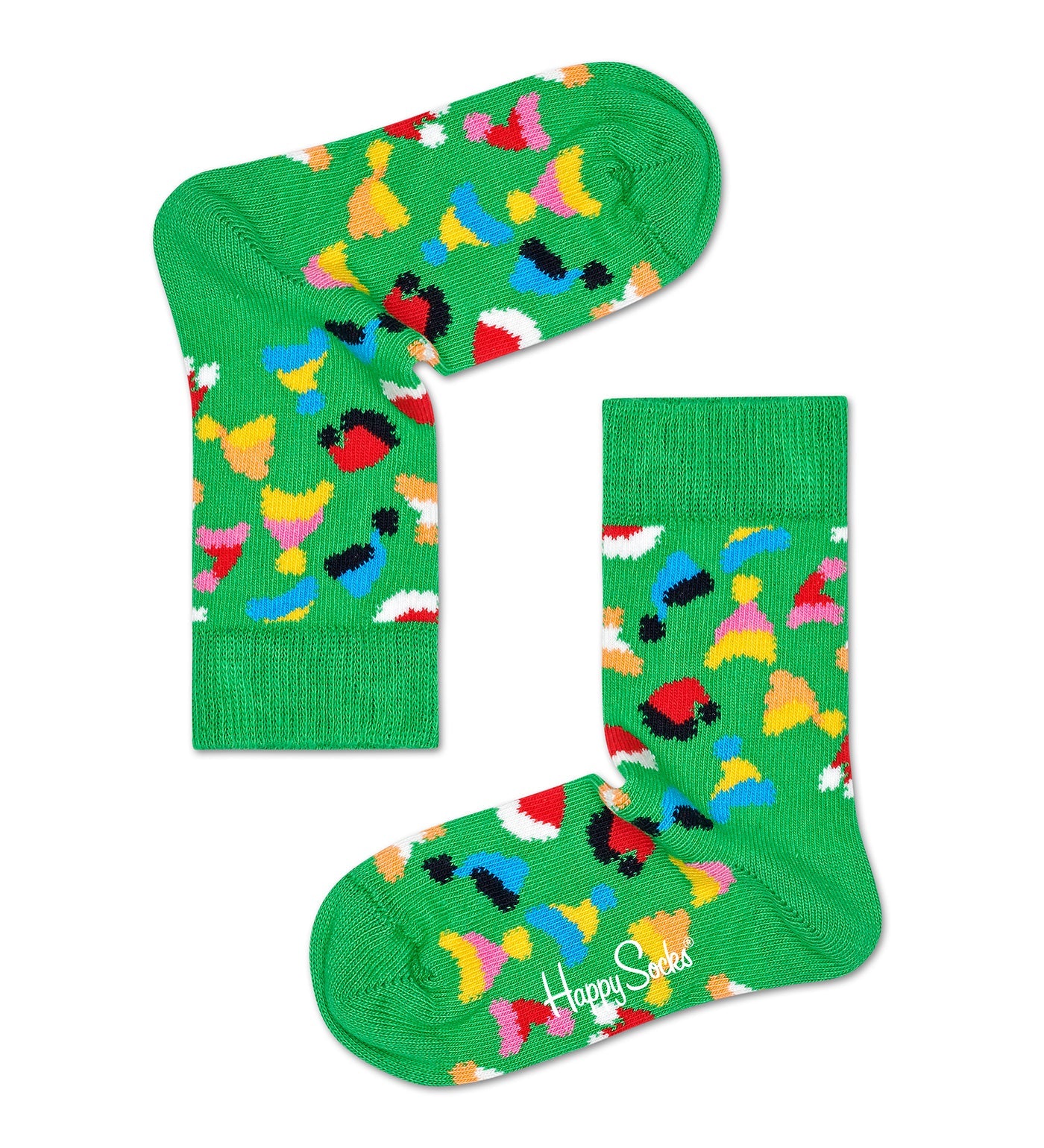 Colorful Happy Socks unisex holiday crew socks for kids, perfect as a fun gift set for the festive season.