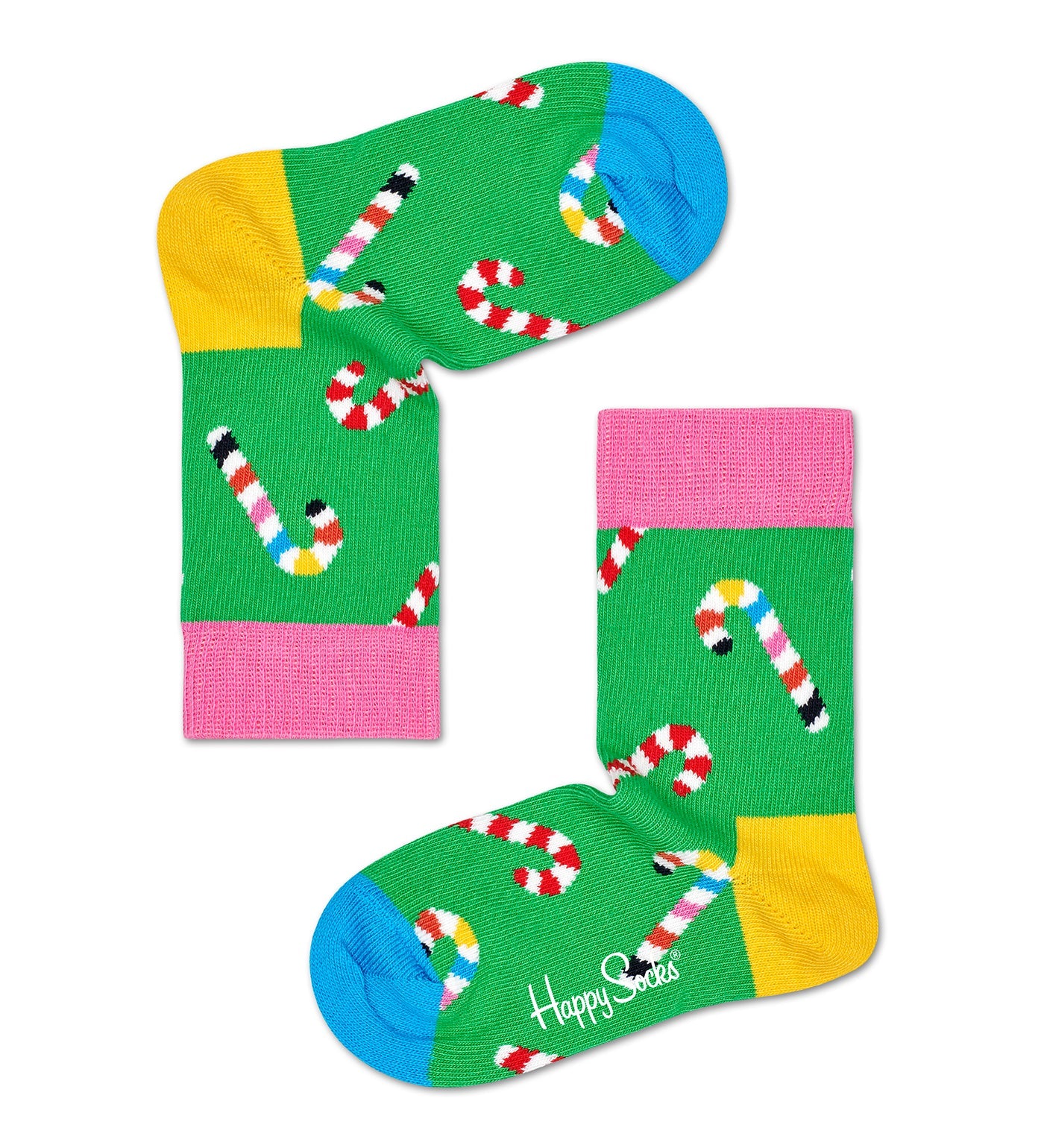 Colorful Happy Socks unisex holiday crew socks for kids, perfect as a fun gift set for the festive season.