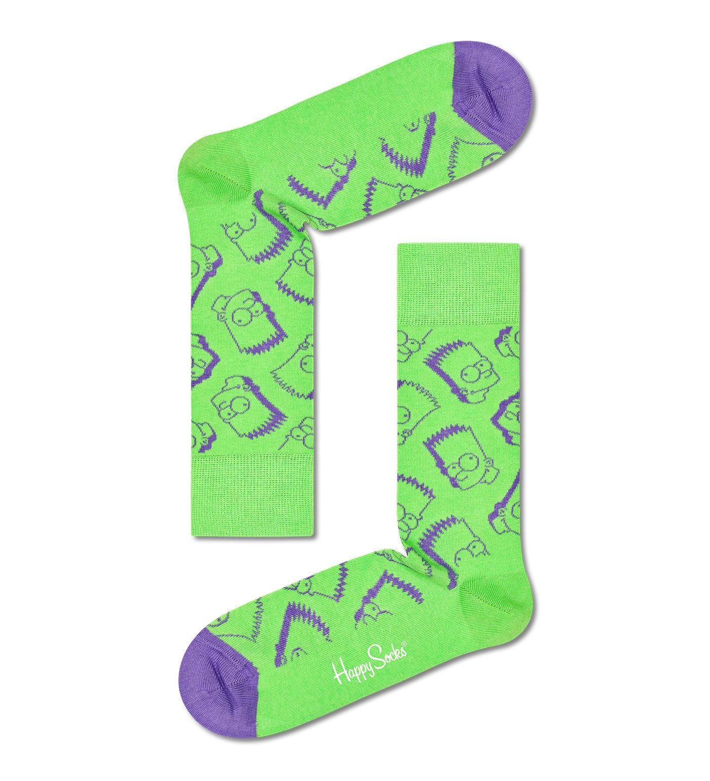 Colorful Simpsons-themed crew socks in a 2-pack, unisex design, perfect gift set for both women and men.