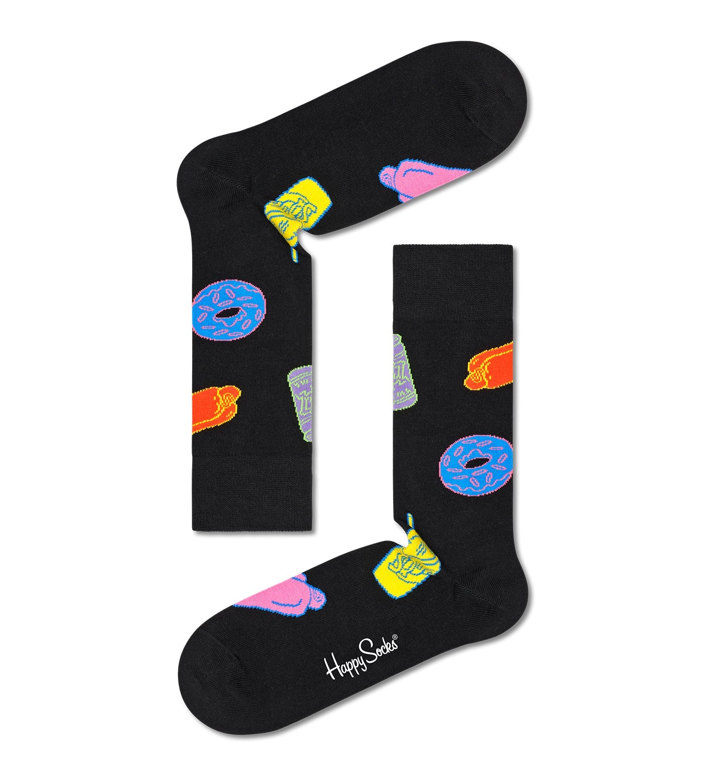 Colorful Simpsons-themed crew socks in a 2-pack, unisex design, perfect gift set for both women and men.