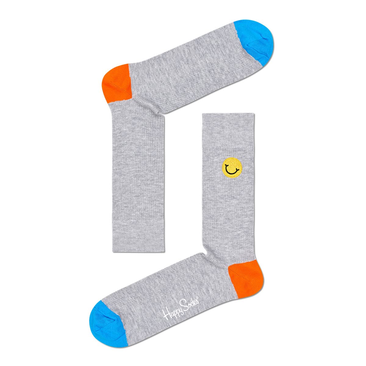 Ribbed Embroidery Smiley Sock