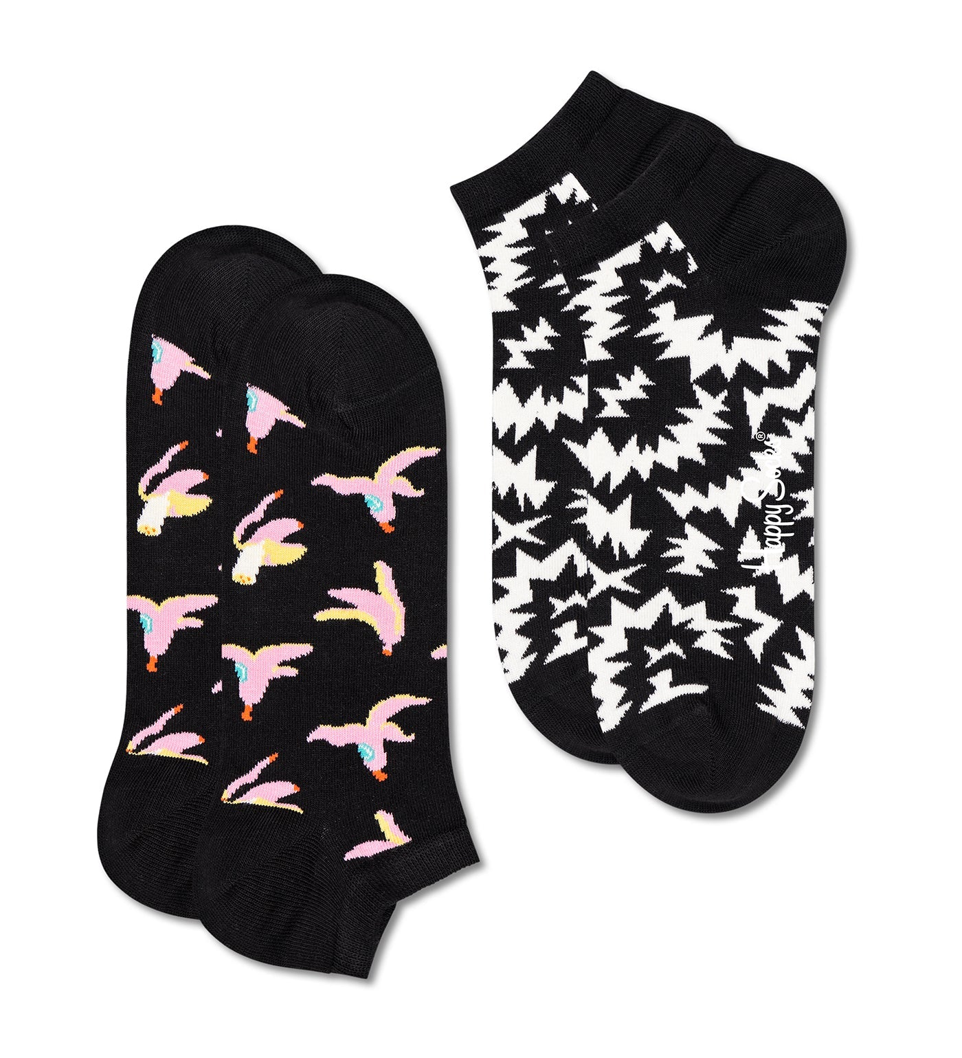 2-pack of colorful ankle length socks with banana design, perfect for women and men who love fun, quirky, unisex accessories.