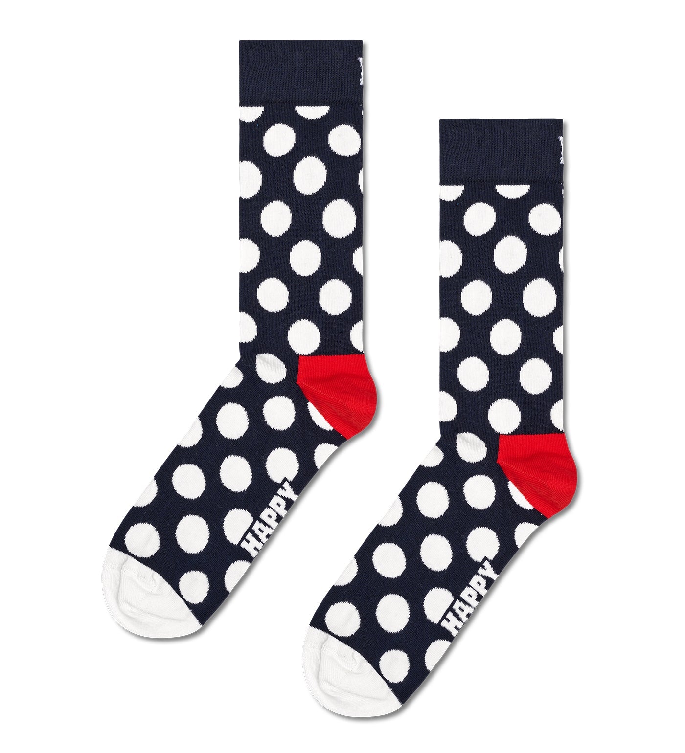 Bright, colorful big dot crew socks in a 2-pack for women and men, unisex design, perfect for everyday wear and adding fun to any outfit.