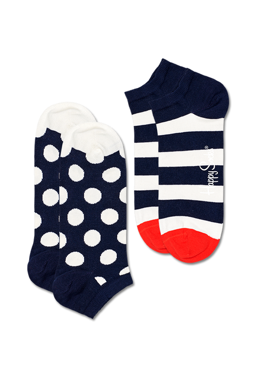 2-Pack Big Dot Stripe Low Sock by Happy Socks India
