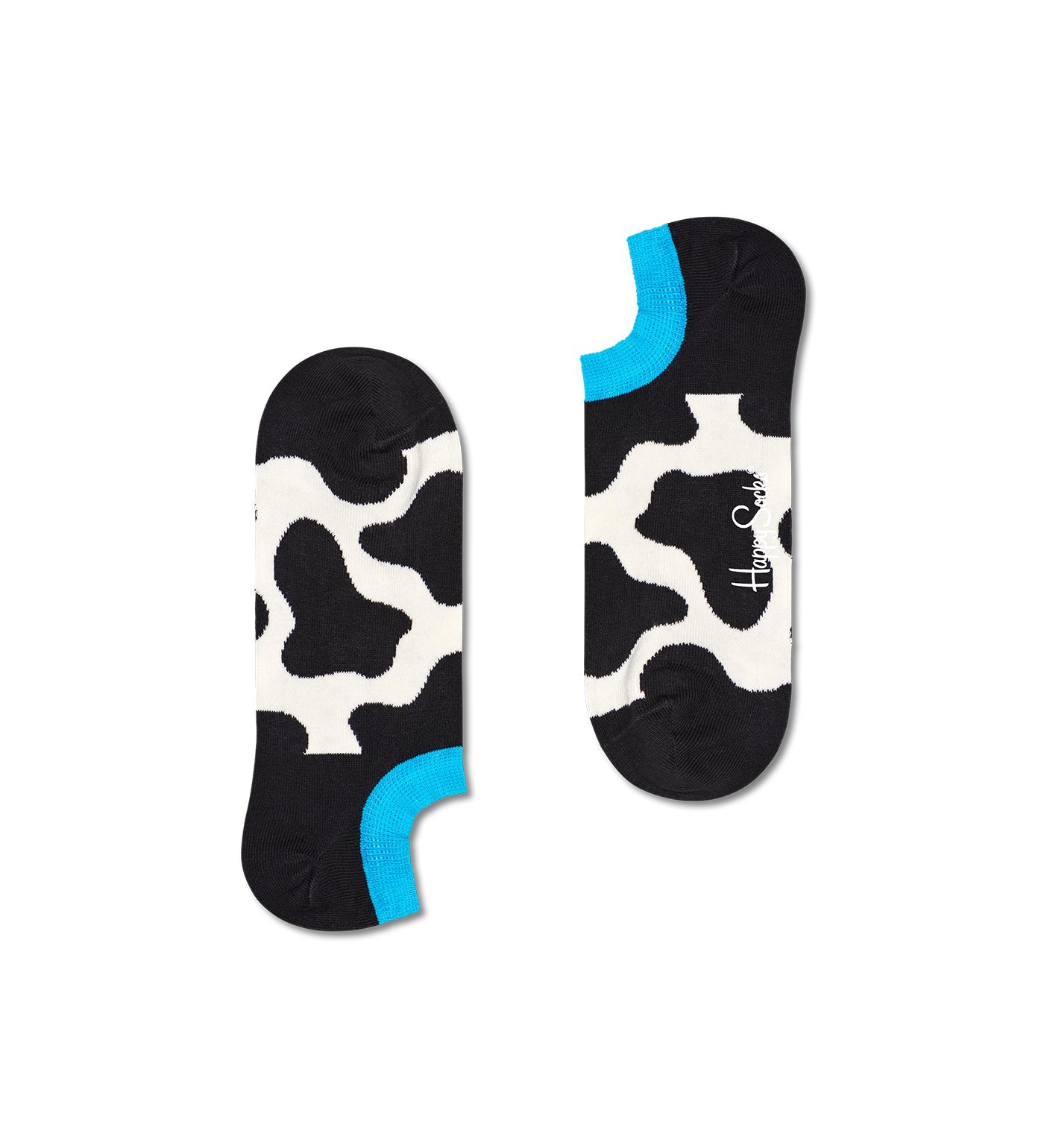 Colorful cow-patterned ankle length Happy Socks for unisex wear, adding a fun and quirky touch to any outfit.