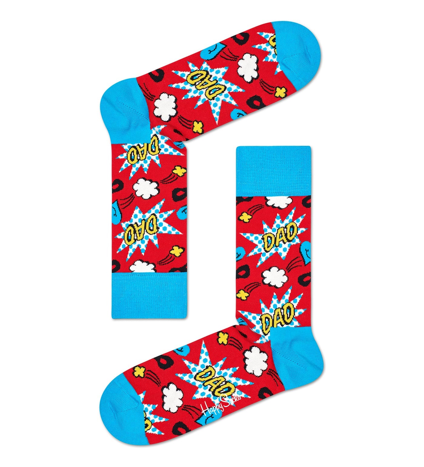 Happy Socks Unisex Dad Crew Length Socks for Women and Men