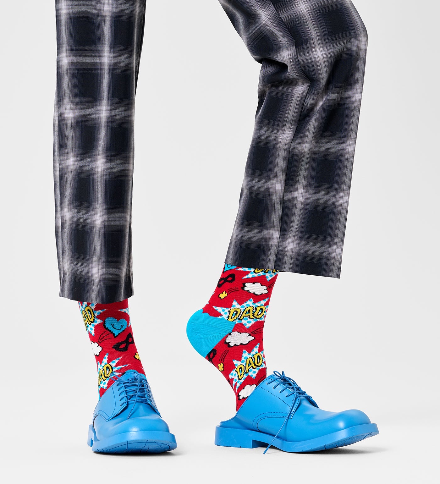 Happy Socks Unisex Dad Crew Length Socks for Women and Men