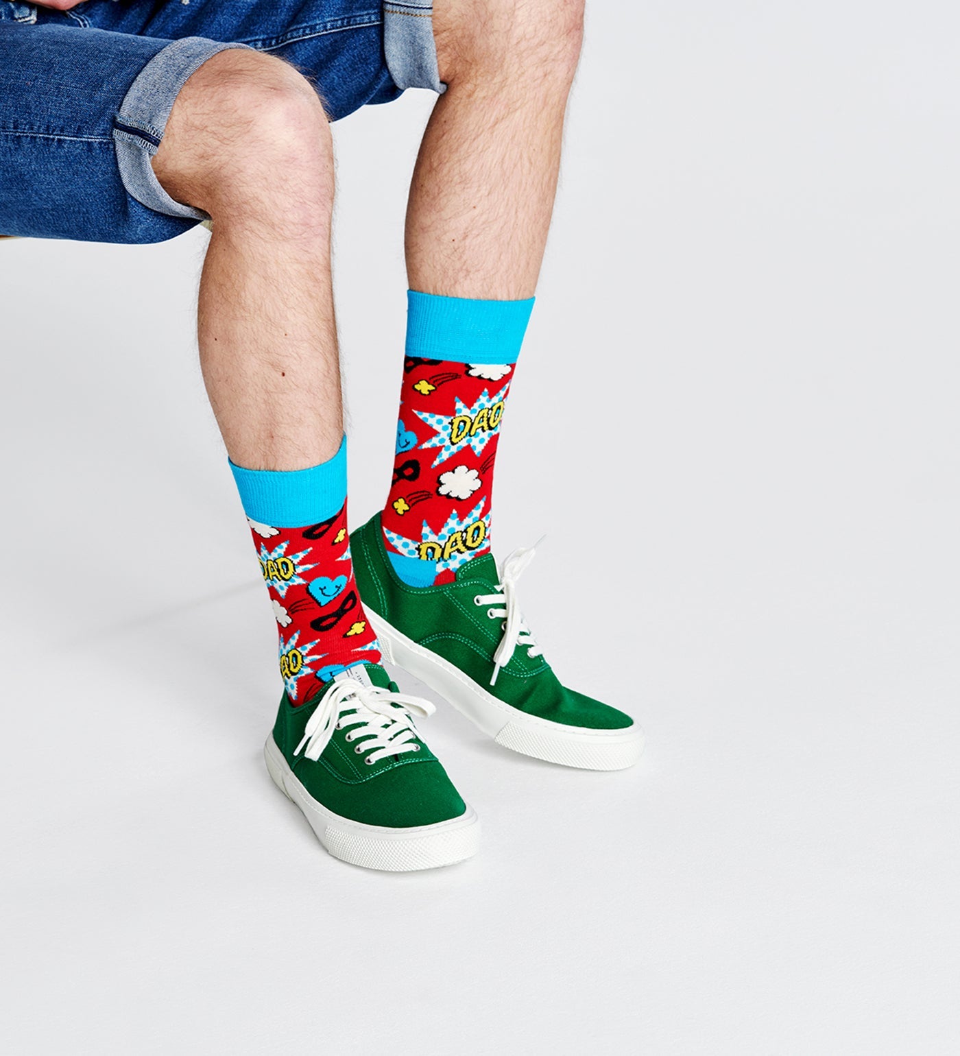 Happy Socks Unisex Dad Crew Length Socks for Women and Men